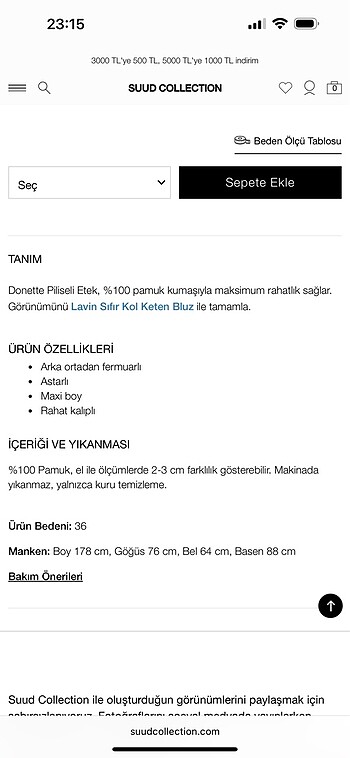 s Beden beyaz Renk Suud collectıon etek