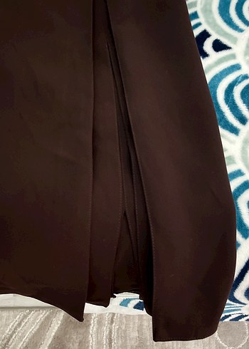 Drapeli Kahverengi Uzun Kadın Etek - Görsel 3