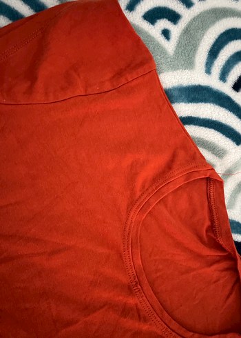 Kısa Kollu turuncu Kadın tshirt - Görsel 2