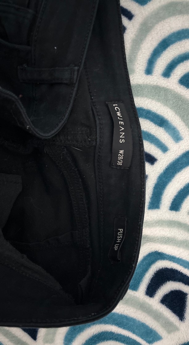 Siyah Bağlamalı Elastik Kadın Kot Pantolon - Görsel 3