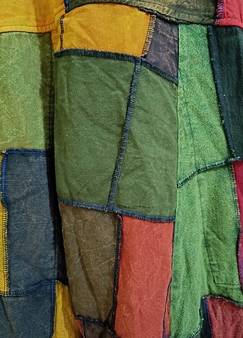 m Beden çeşitli Renk Patchwork Askılı Pantolon