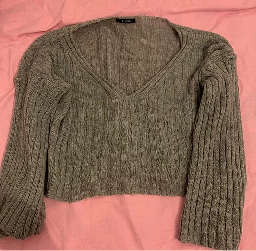 Trendyol & Milla Gri oversize kollu gri kazak