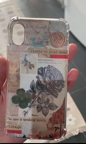 Vintage tasarım telefon kılıfı el yapımı