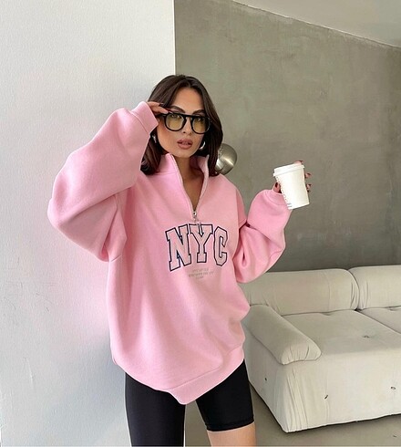 s Beden NYC Nakışlı Pembe Sweatshirt