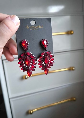 Beden Vintage Bordo Küpe