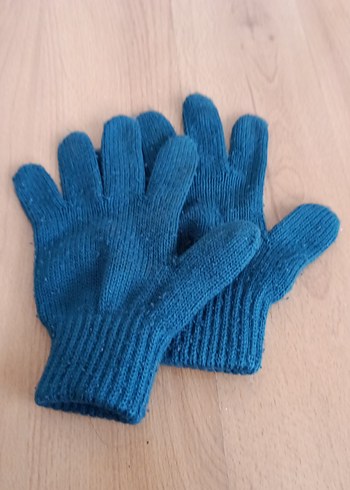 Mavi Erkek Çocuk Örgü Eldiven - Görsel 3