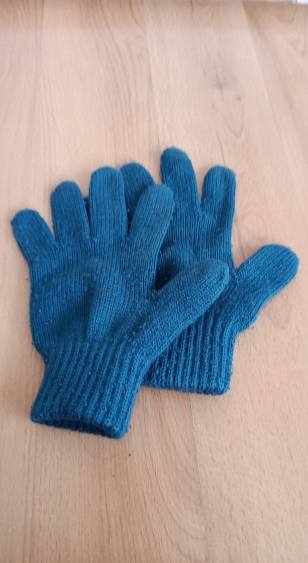 Mavi Erkek Çocuk Örgü Eldiven - Görsel 3