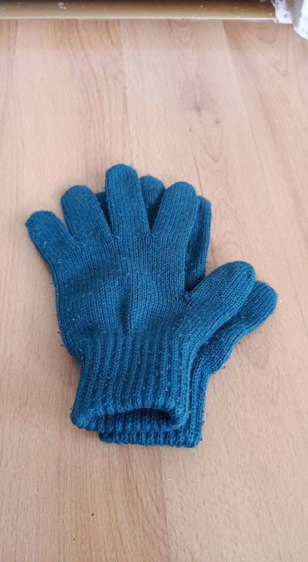 Mavi Erkek Çocuk Örgü Eldiven - Görsel 2