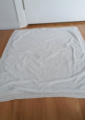 Mavi Nakışlı Örgü Bebek Battaniyesi - Görsel 6