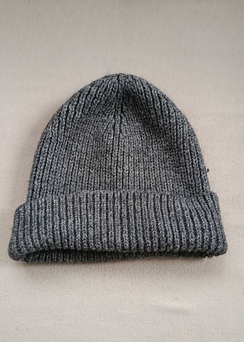 Kadın Gri Örgü Yün Bere VeLO marka - Görsel 2