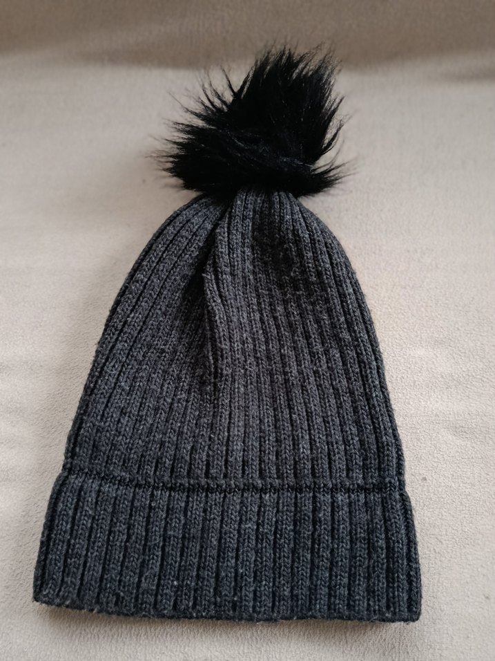 Kadın Gri Örgü Yün Bere - Görsel 2