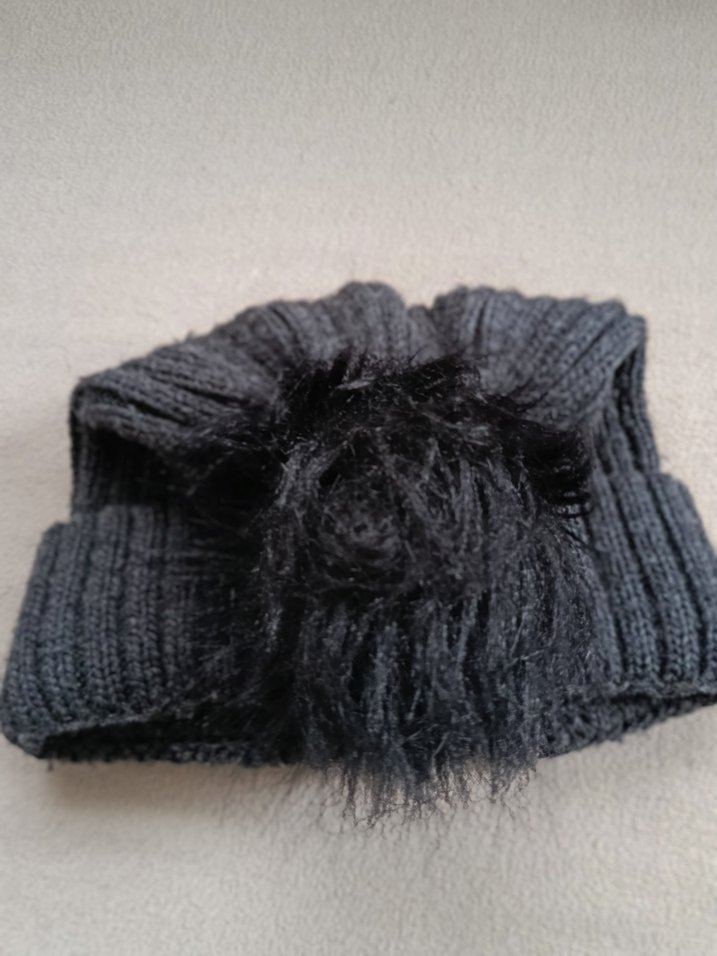 Kadın Gri Örgü Yün Bere - Görsel 4