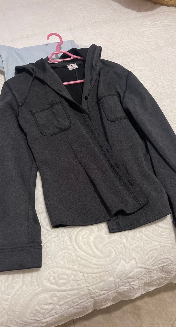 Gri Düğmeli Kadın Ceket - Görsel 2