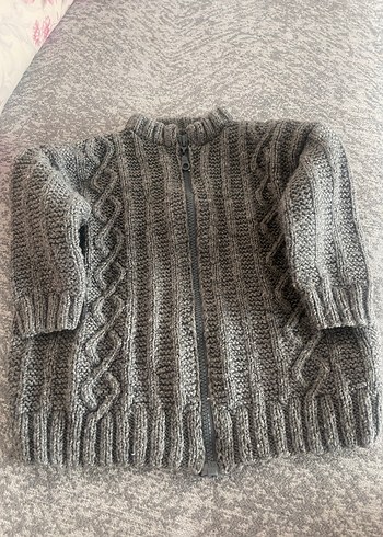 Gri Erkek Çocuk Örgü Kazak - Görsel 2