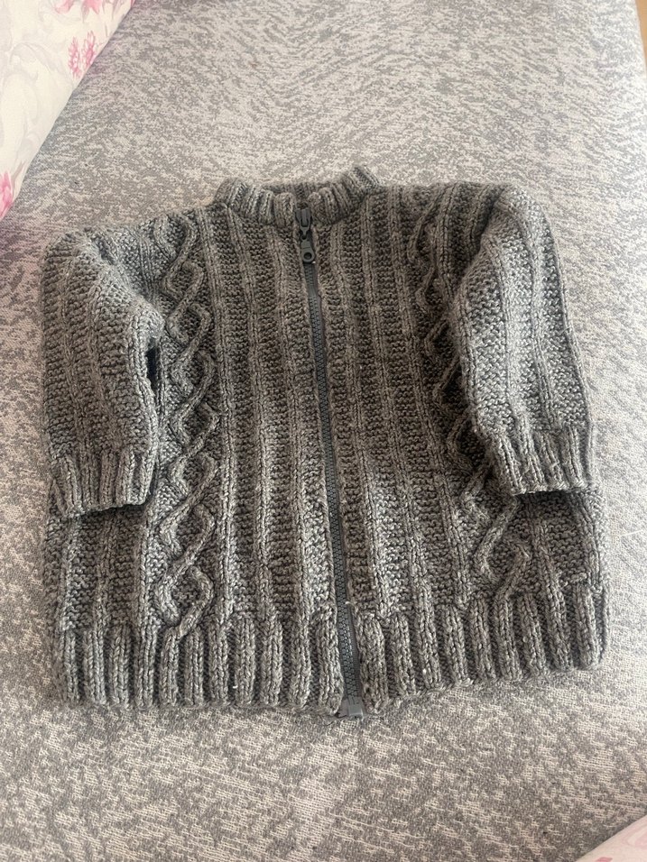 Gri Erkek Çocuk Örgü Kazak - Görsel 3