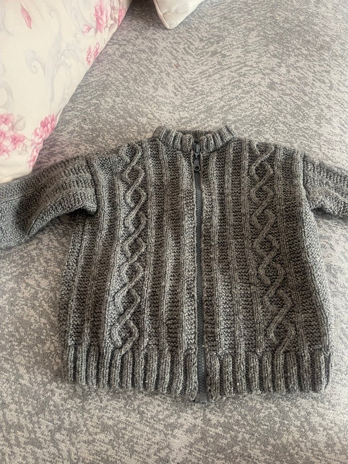 Gri Erkek Çocuk Örgü Kazak - Görsel 4