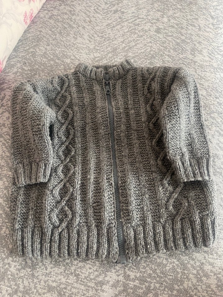 Gri Erkek Çocuk Örgü Kazak - Görsel 2