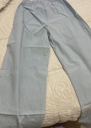 Mavi Bol Kesim Midi Denim Kadın Pantolon - Görsel 4