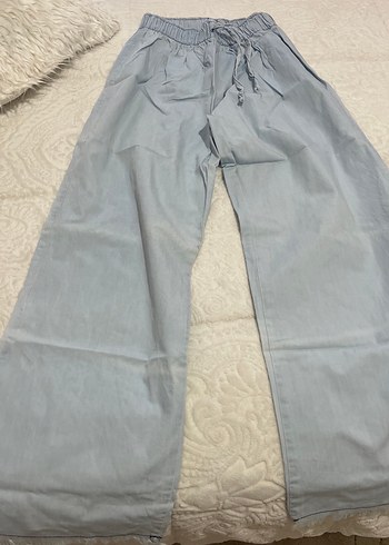 Mavi Bol Kesim Midi Denim Kadın Pantolon - Görsel 2