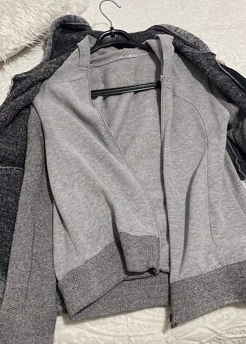 Gri Fermuarlı Midi Hırka - Görsel 2