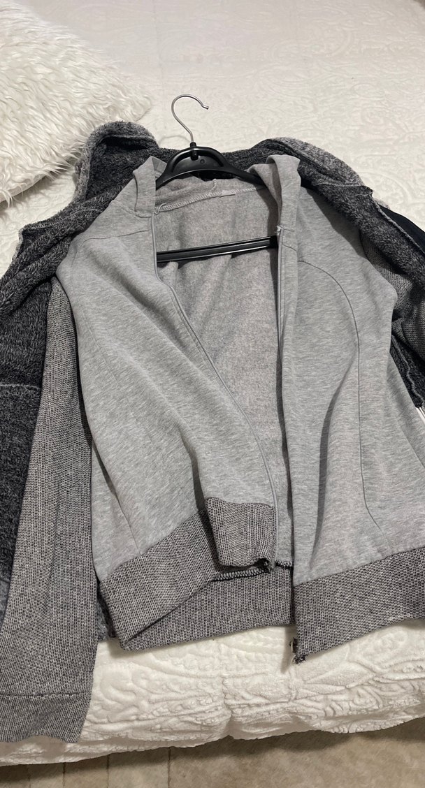 Gri Fermuarlı Midi Hırka - Görsel 2