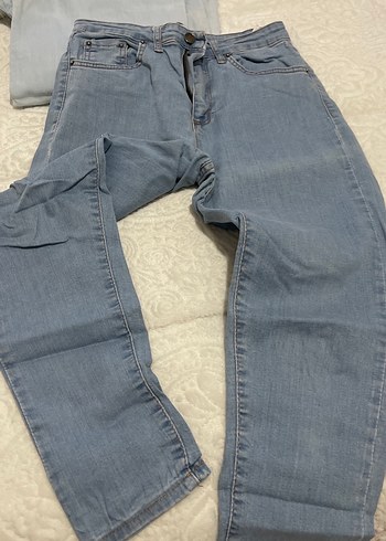 Kadın Mavi Dar Kesim Midi Denim Jean - Görsel 3