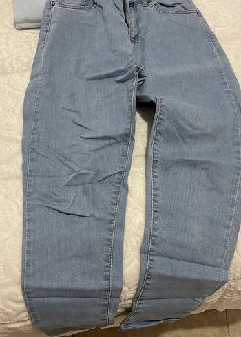 Kadın Mavi Dar Kesim Midi Denim Jean - Görsel 5