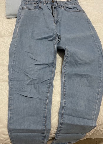 Kadın Mavi Dar Kesim Midi Denim Jean - Görsel 4