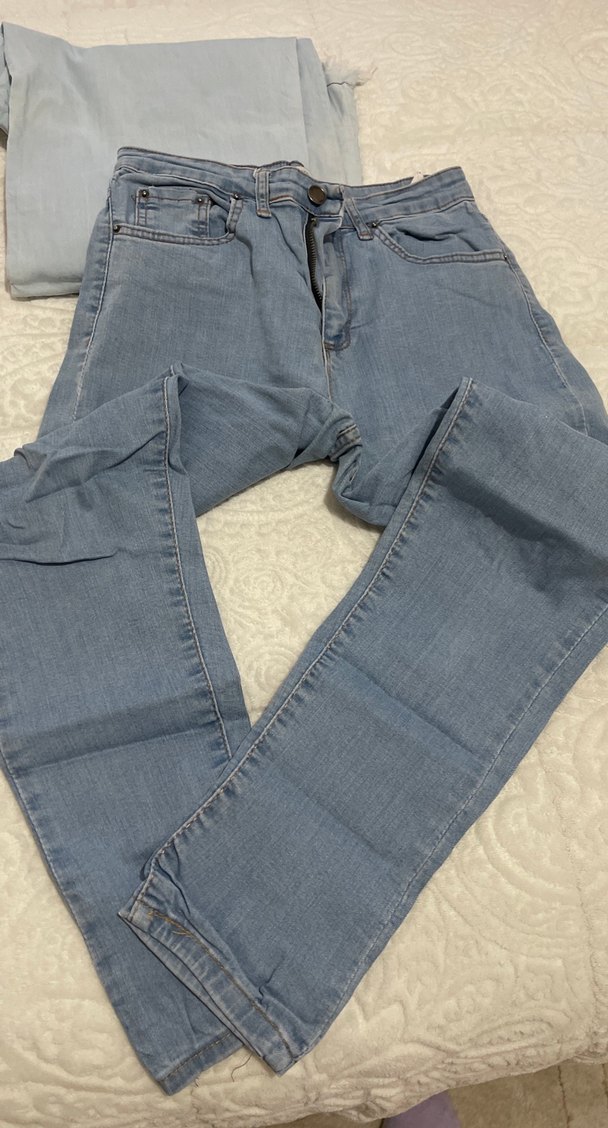 Kadın Mavi Dar Kesim Midi Denim Jean - Görsel 2