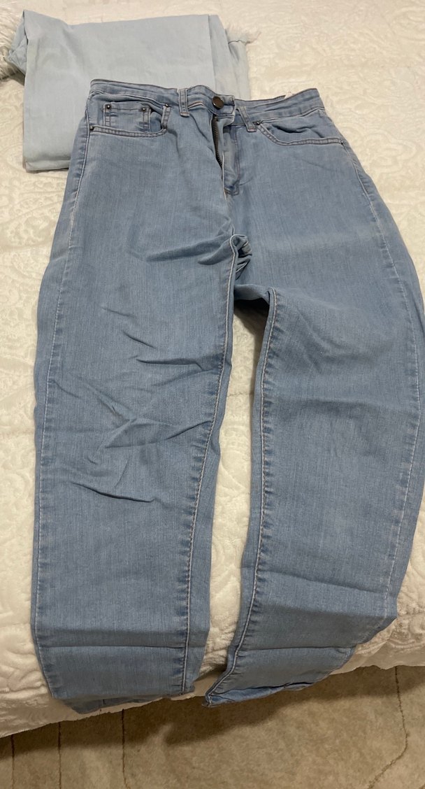 Kadın Mavi Dar Kesim Midi Denim Jean - Görsel 4