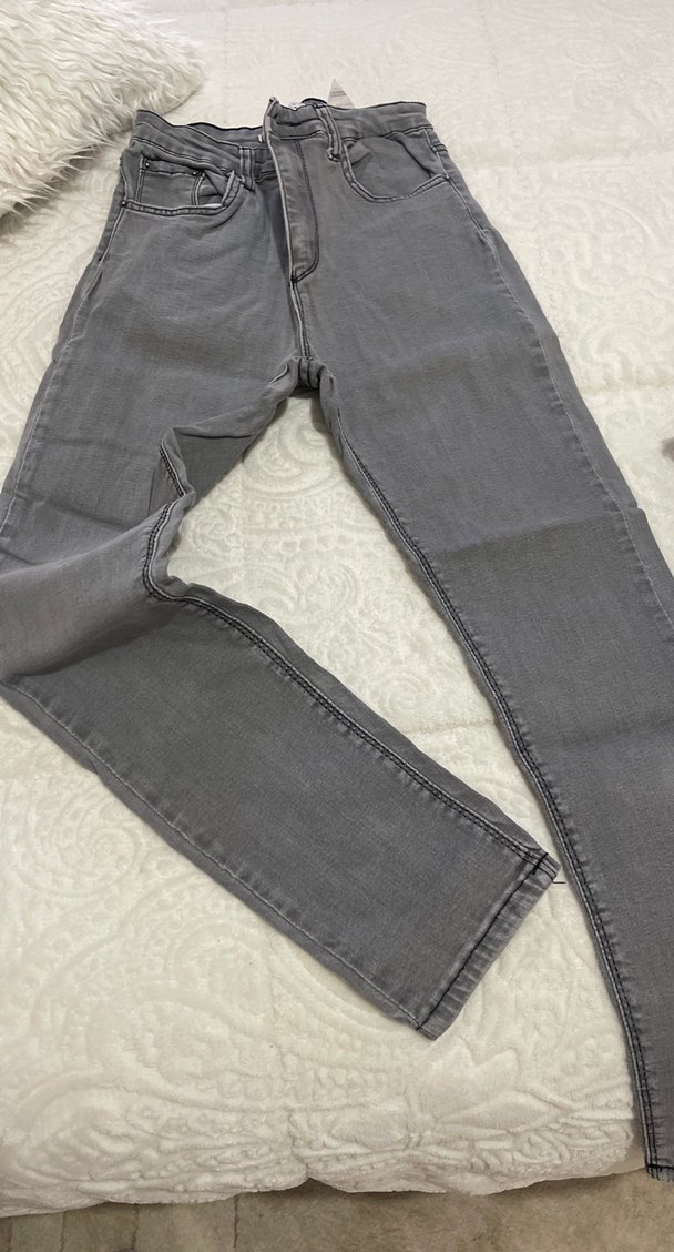 Gri Kadın Denim Pantolon - Regular Fit - Görsel 2