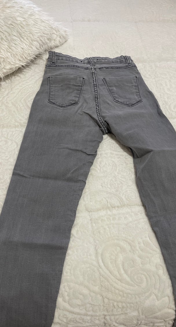 Gri Kadın Denim Pantolon - Regular Fit - Görsel 4