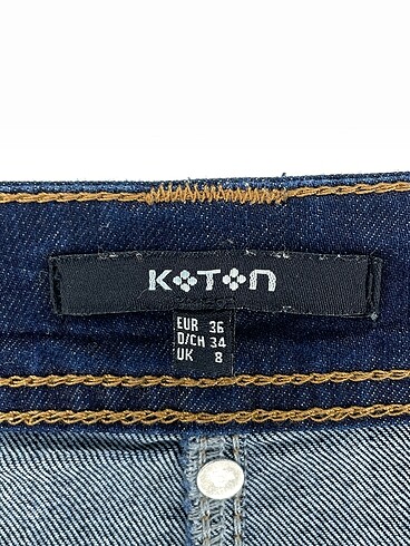 36 Beden mavi Renk Koton Mini Etek %70 İndirimli.