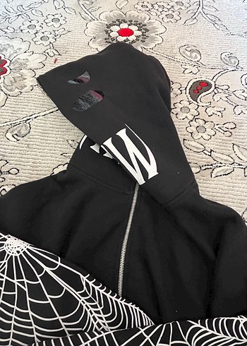 m Beden Spiderman Fermuarlı Kapüşonlu Ceket