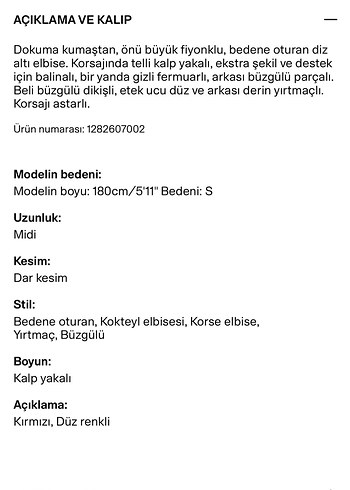 H&M Kırmızı Drapeli Uzun Straplez Elbise