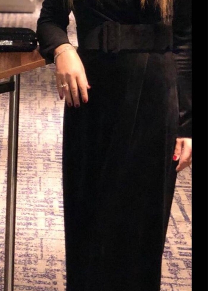 Özel dikim kadife abiye elbise - Görsel 4