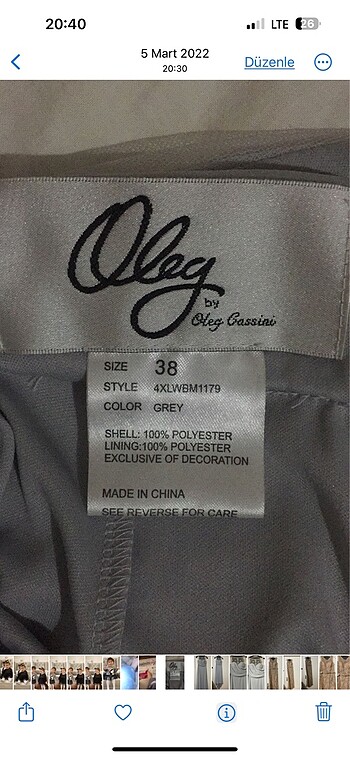 Oleg Cassini abiye elbise - Görsel 5