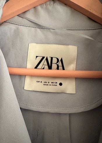 Mavi Düğmeli Uzun Kadın Trençkot - Görsel 5