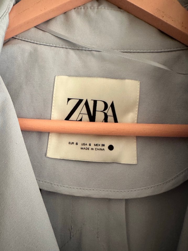 Mavi Düğmeli Uzun Kadın Trençkot - Görsel 5