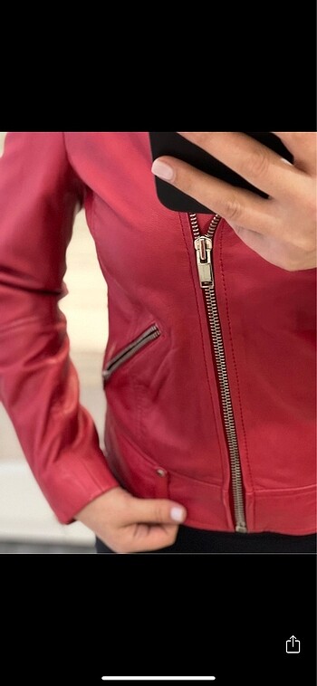 Mango deri ceket - Görsel 4