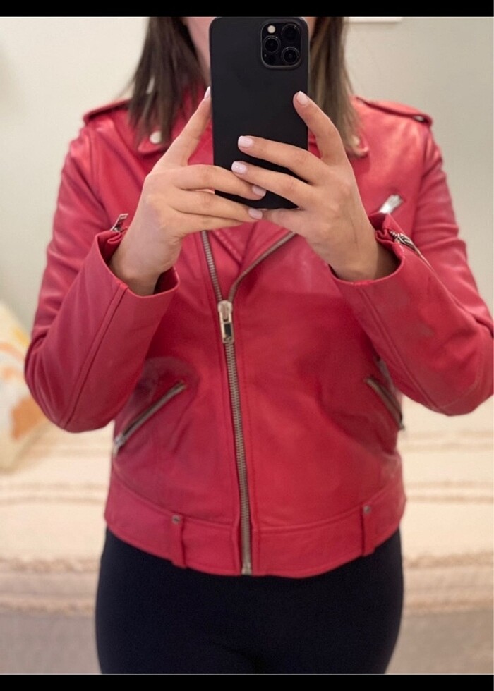 Mango deri ceket - Görsel 2