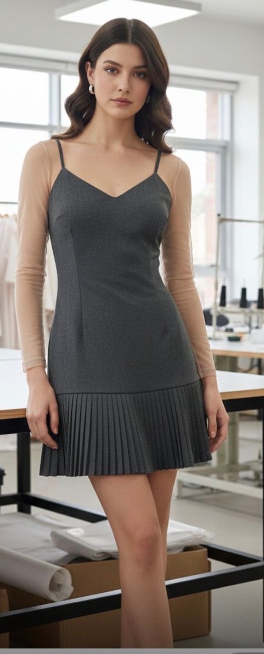 Gri Deri Kadın Blazer Ceket - Görsel 2