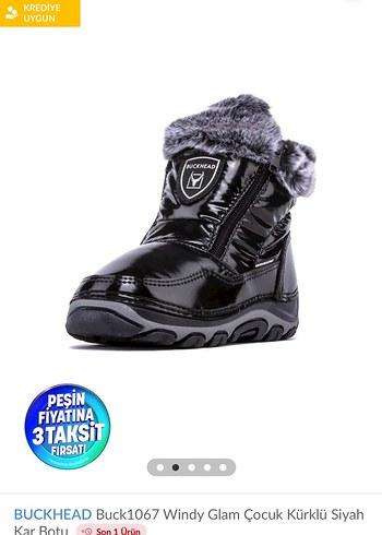 Kız Çocuk Siyah Kürklü Gotik Bot - Görsel 6