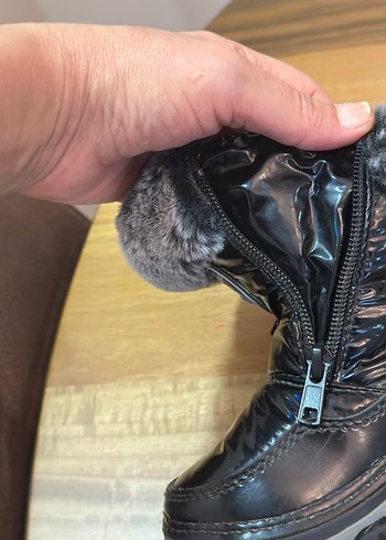 Kız Çocuk Siyah Kürklü Gotik Bot - Görsel 5