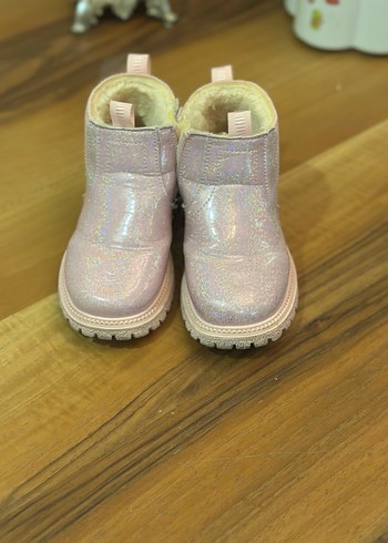Kız Çocuk Pembe Kürklü Lastikli Bot - Görsel 4