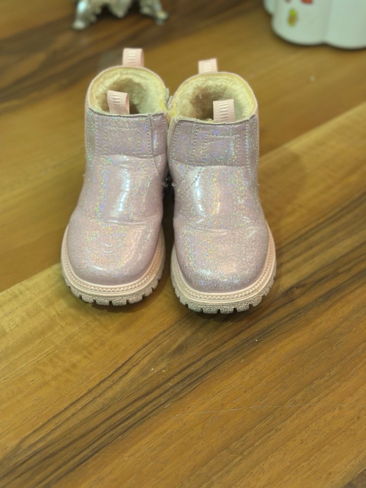 Kız Çocuk Pembe Kürklü Lastikli Bot - Görsel 4