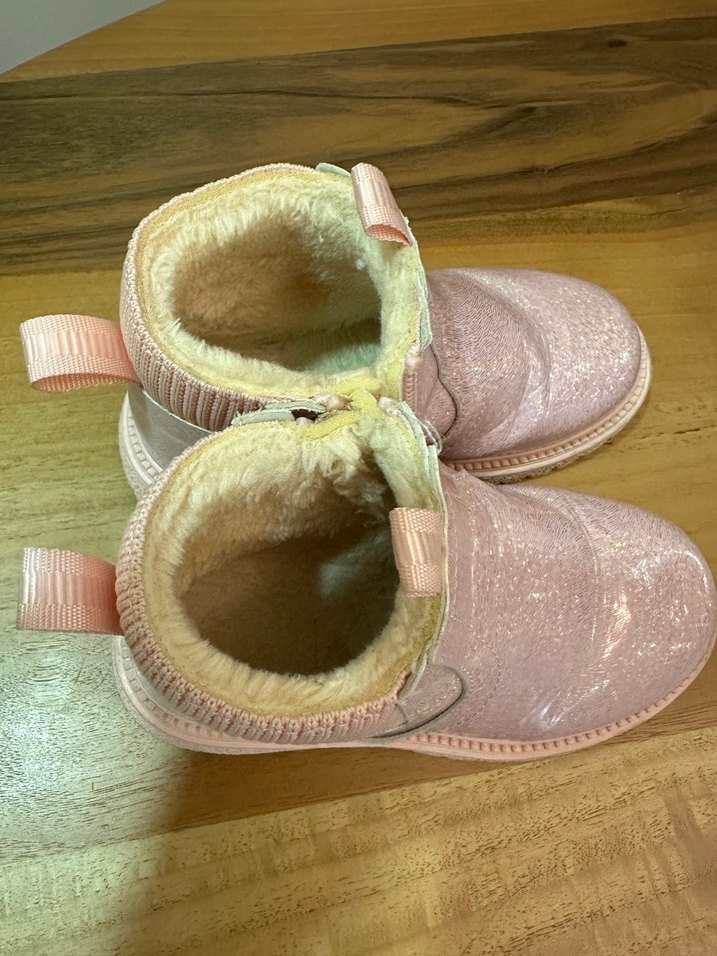 Kız Çocuk Pembe Kürklü Lastikli Bot - Görsel 3