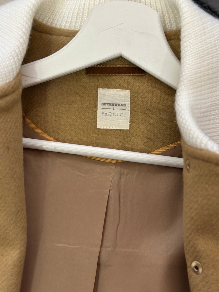 Bej Düğmeli Kadın Midi Kaban - Görsel 5