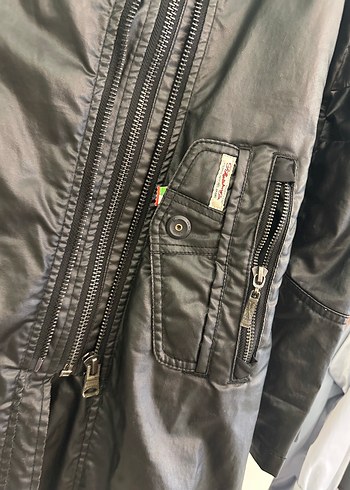 KHOJO Kemerli Siyah Deri Biker Ceket s beden uyumlu - Görsel 3