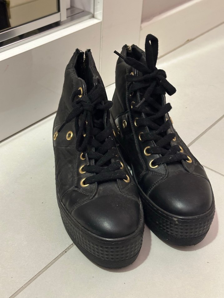 Kadın Siyah Platform Topuklu Günlük Bot - Görsel 2